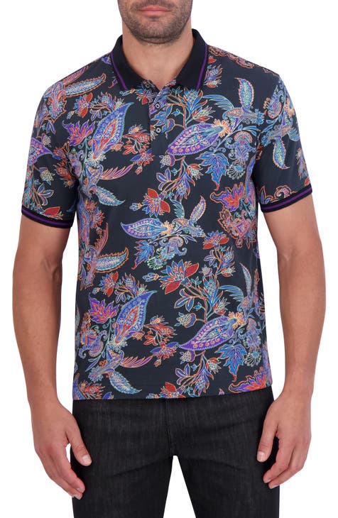 Pink Paisley Mens Short Sleeve Button up Shirts - Tailored Slim Fit