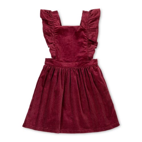 Hope & Henry Girls' Organic Corduroy Ruffle Jumper, Kids In Oxblood Cord