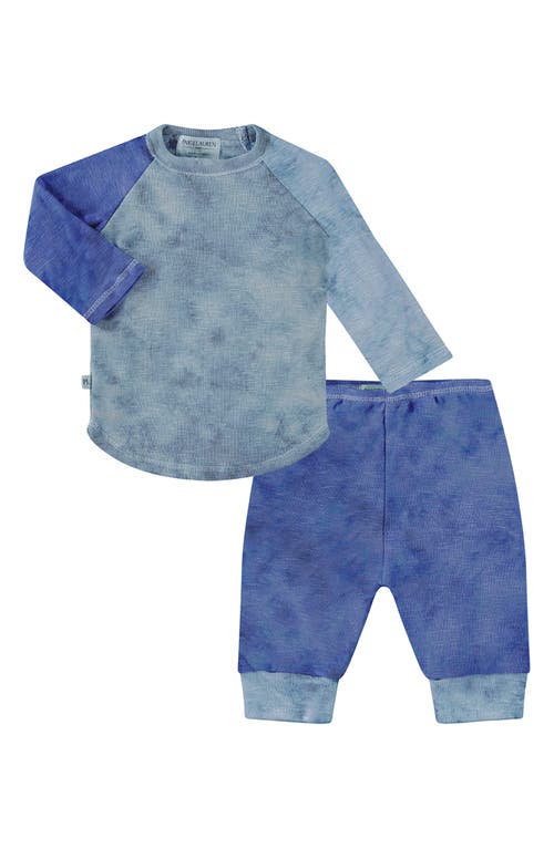 PAIGELAUREN French Terry Raglan Top & Pants Set in Navy Marble at Nordstrom, Size 18-24M