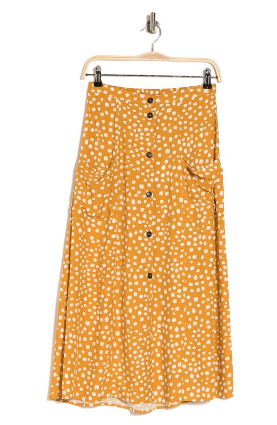 Dr2 By Daniel Rainn Daniel Rainn Floral Midi Skirt In M844 Goldenrod