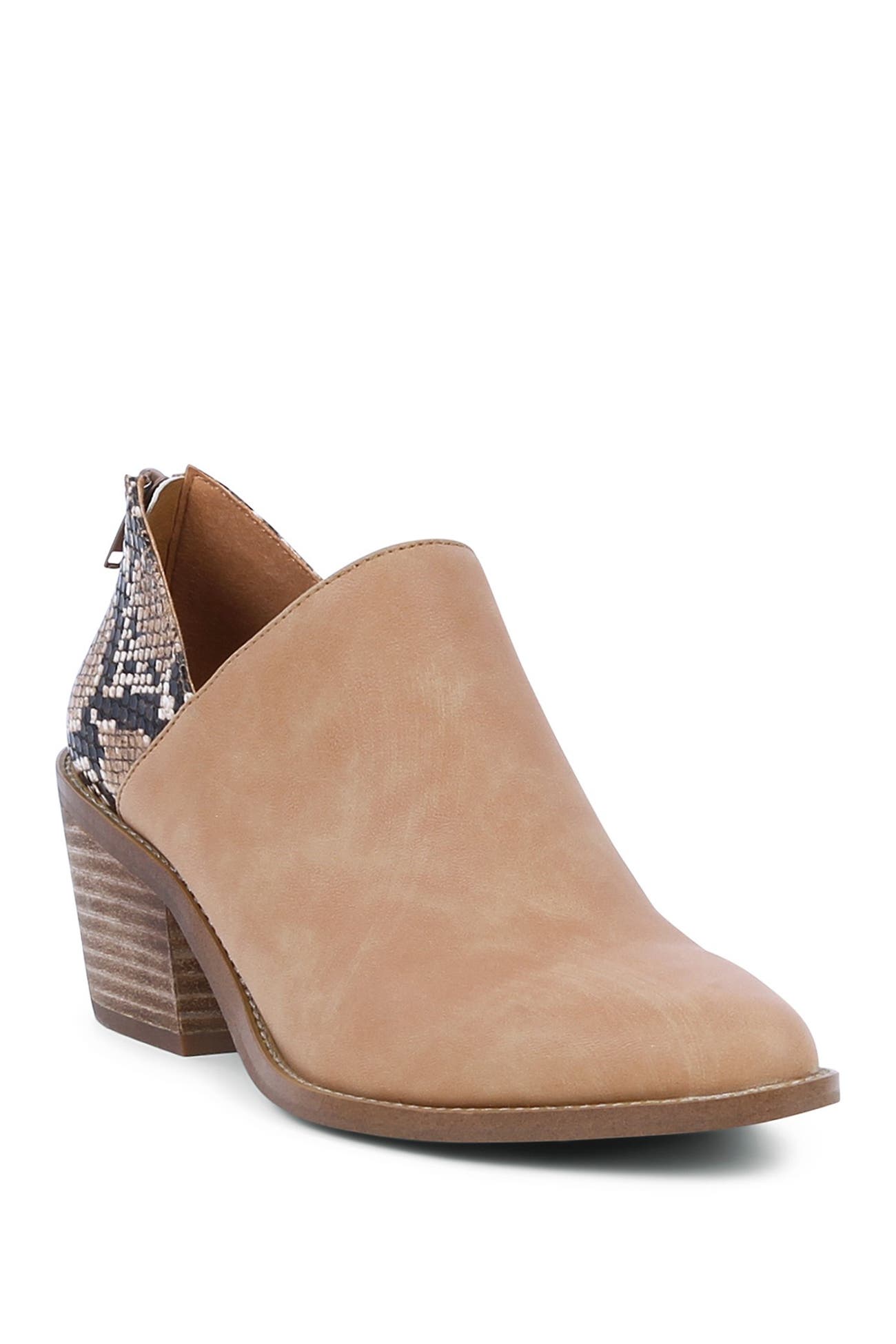 Faux snakeskin booties image