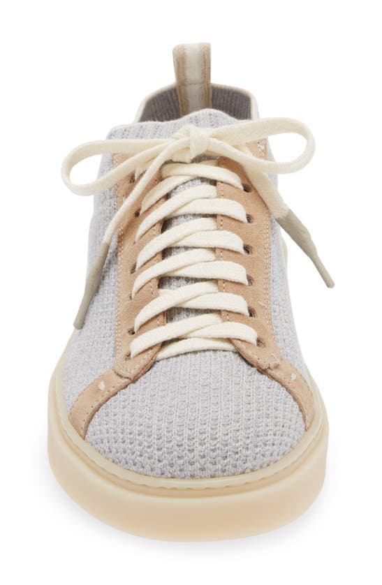 Shop Eleventy Knit Sock Sneaker In Light Grey