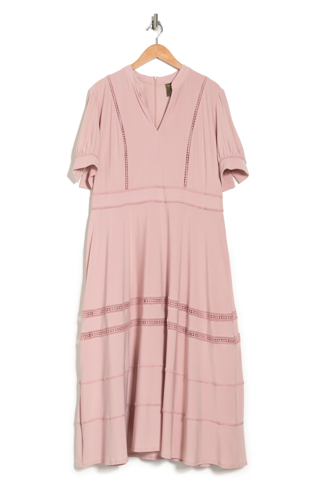 Taylor Dresses Lace Inset Midi Dress 