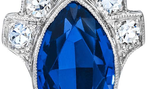 Mindi Mond Single Sapphire & Diamond Linear Drop Earring In Platinum