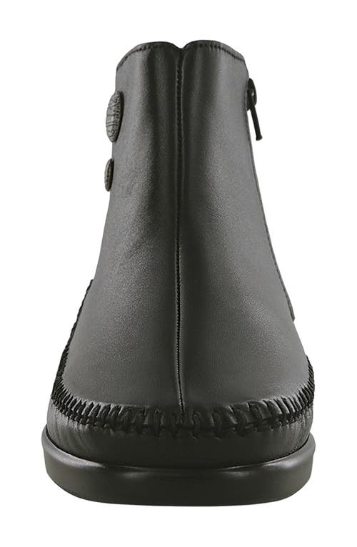 Shop Sas Jade Zip Bootie In Black Leather