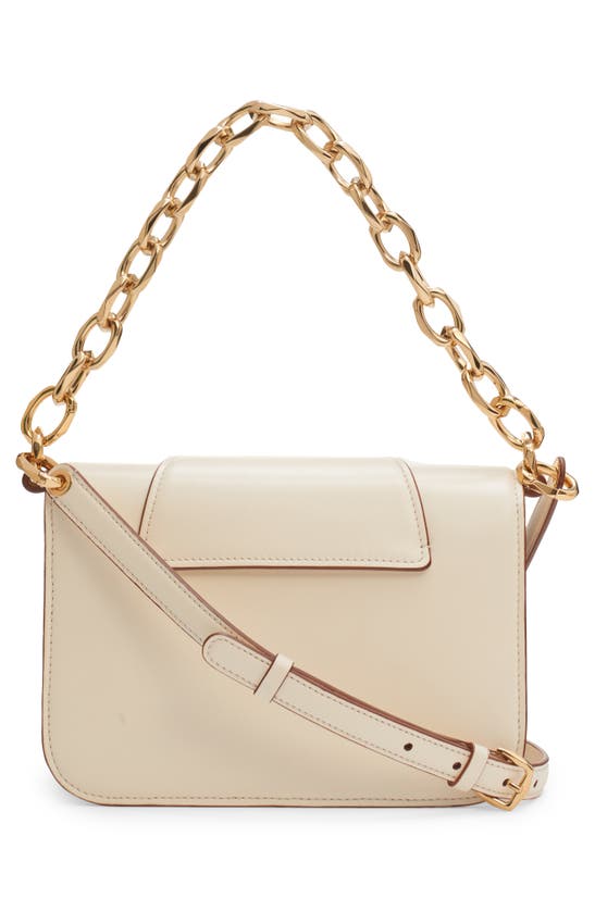 Shop Valentino Small Vlogo Leather Shoulder Bag In Ivory