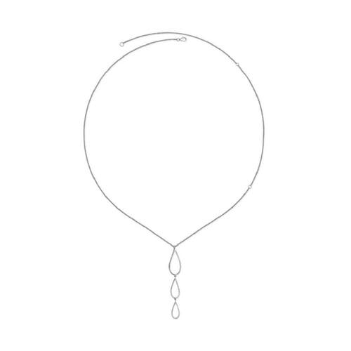 Lucy Quartermaine Tri Petal Long Pendant In Silver