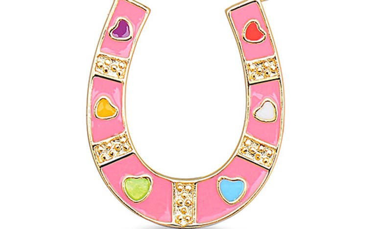 Shop Lily Nily Kids' Horseshoe Pendant Necklace In Pink