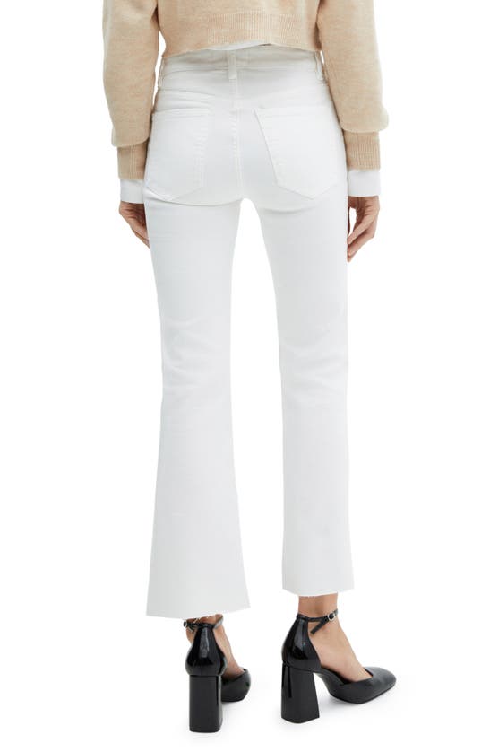 Shop Mango Raw Hem Crop Flare Jeans In White