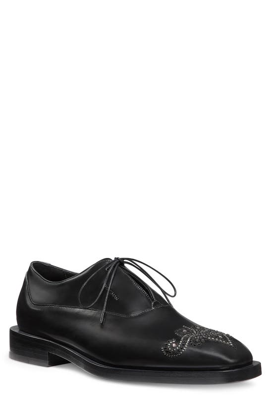 Shop Stuart Weitzman Royce Runway Embellished Wingtip Oxford In Black Multi