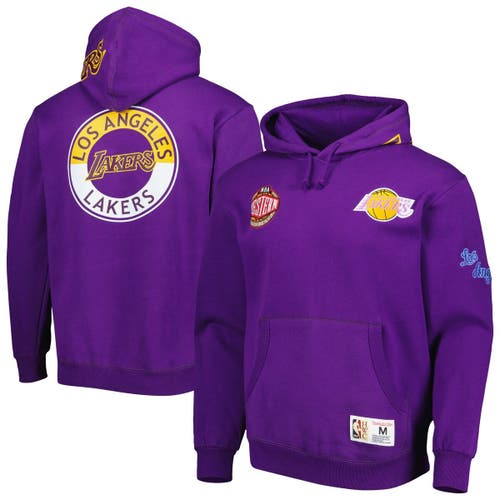 Men's Mitchell & Ness Purple Los Angeles Lakers City Collection Heritage Hoodie