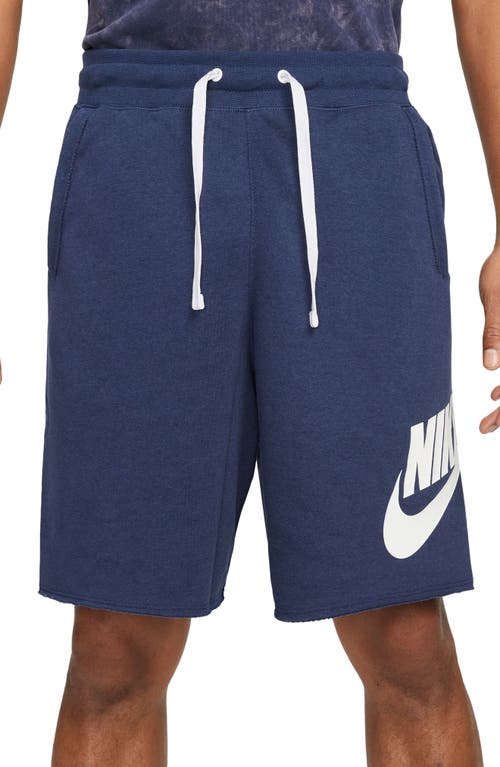 Shop Nike Club Alumni Sweat Shorts In Midnight Navy/white/white