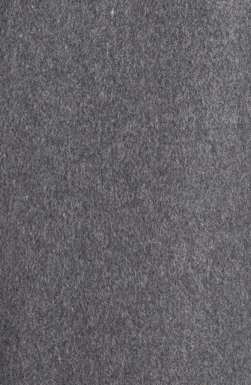 'Mika' Drape Collar Wool Blend Coat with Rib Knit Detail in Light Grey
