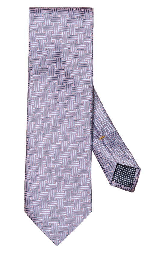 Shop Eton Basketweave Silk Tie In Medium Pink