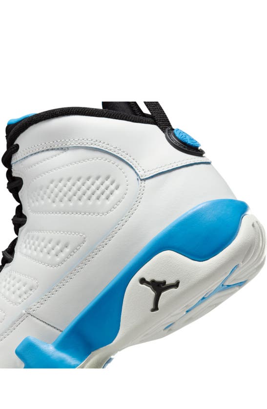 Shop Jordan Kids' Air  9 Retro 'powder Blue' High Top Sneaker In White/ Black/ Powder Blue