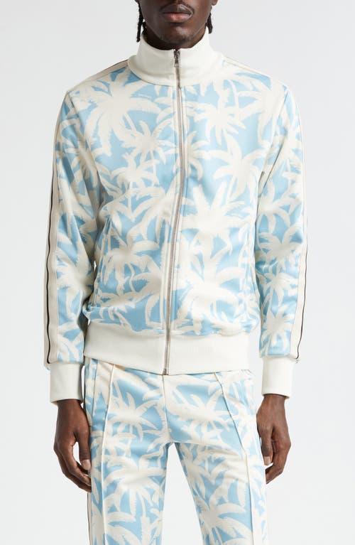 Palm Angels Palm Print Track Jacket in Light Blue at Nordstrom, Size Large