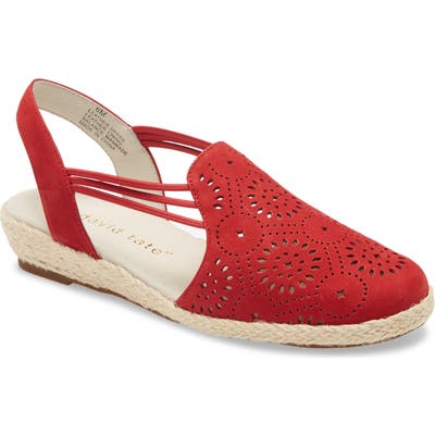 David Tate Zena Espadrille Wedge, Red