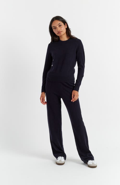 Shop Chinti & Parker Wool & Cashmere Cropped Sporty Sweater In Navy