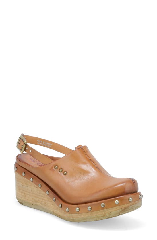 A.s.98 Puck Wedge Slingback Clog In Camel