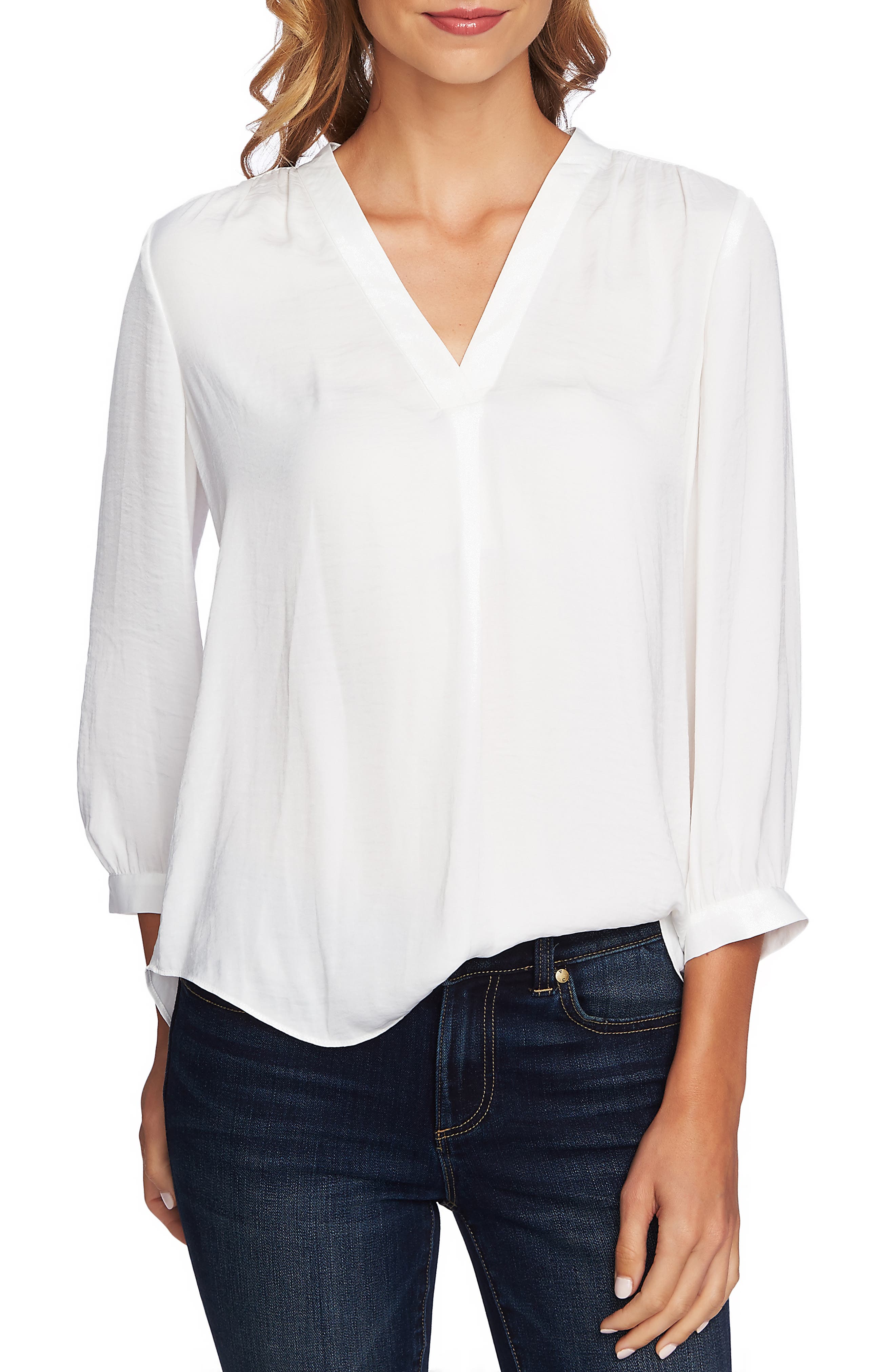 Top Elegant New Women Business Casual Long Sleeve Shirt Black White Blouse 
