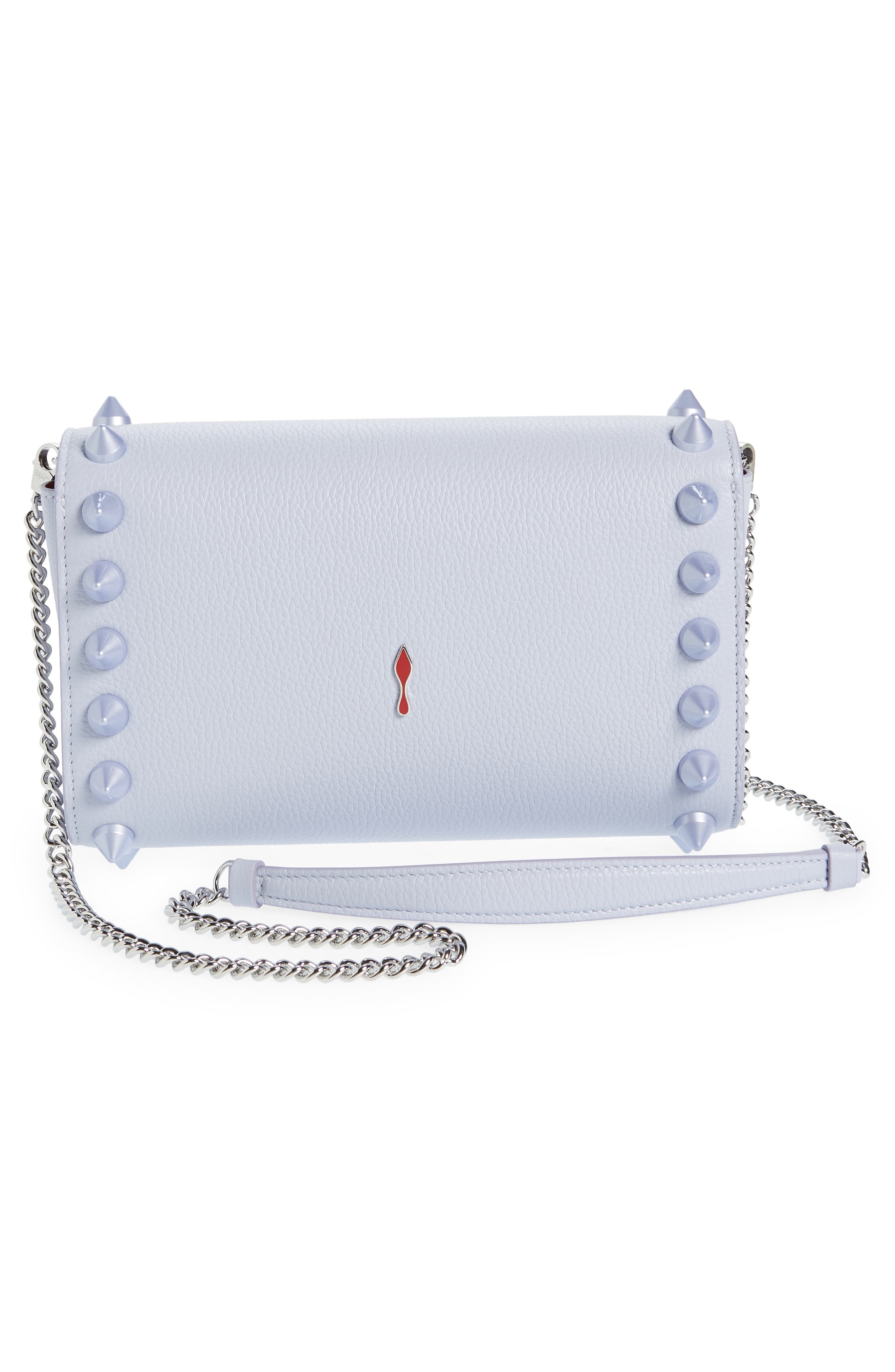 Christian Louboutin Paloma Spike-embellished Leather Clutch in Red