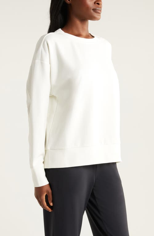 Shop Zella Plush Ottoman Sweatshirt In Ivory Egret