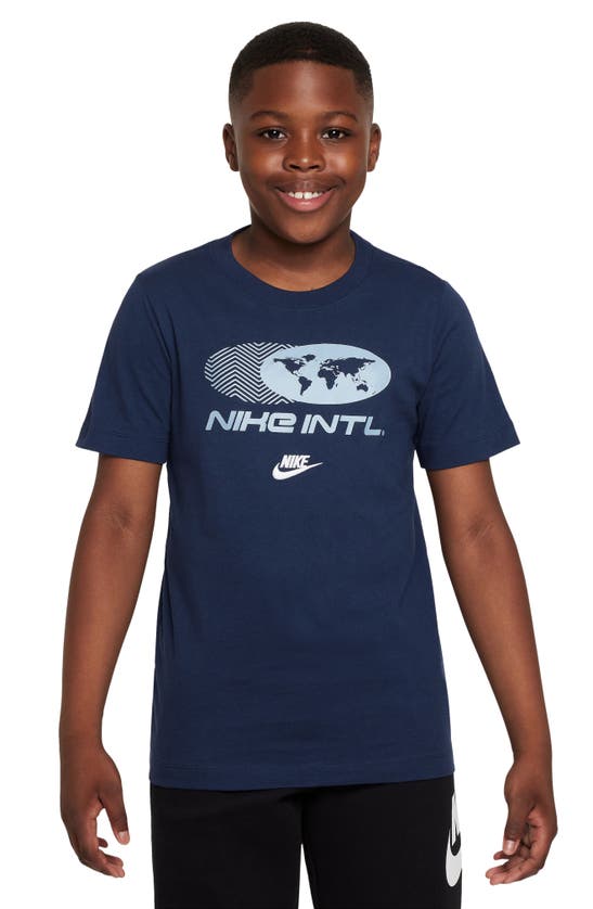 Shop Nike Kids' Sportswear Graphic T-shirt In Midnight Navy