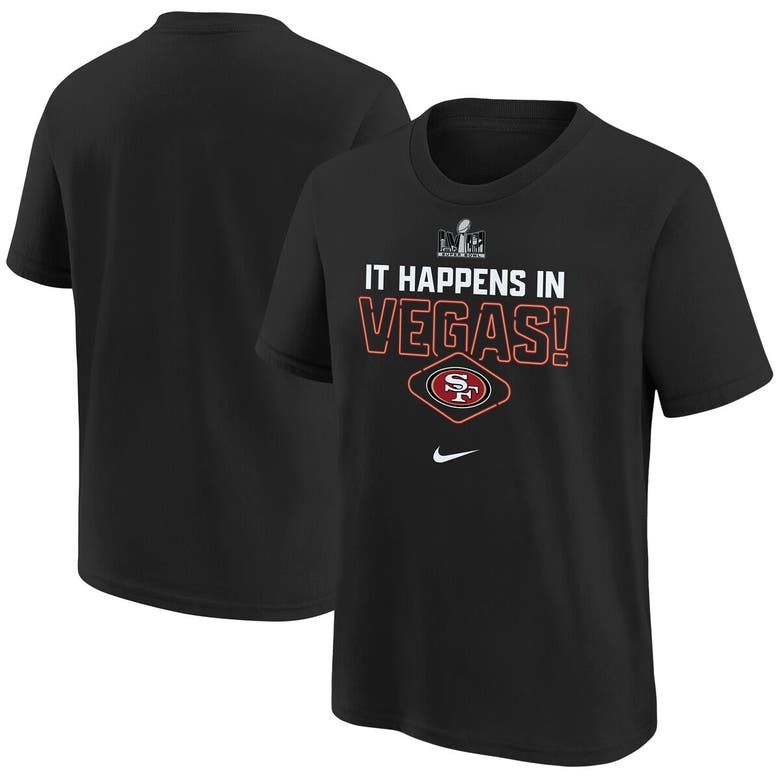 Shop Nike Youth   Black San Francisco 49ers Super Bowl Lviii Team Logo Lockup T-shirt