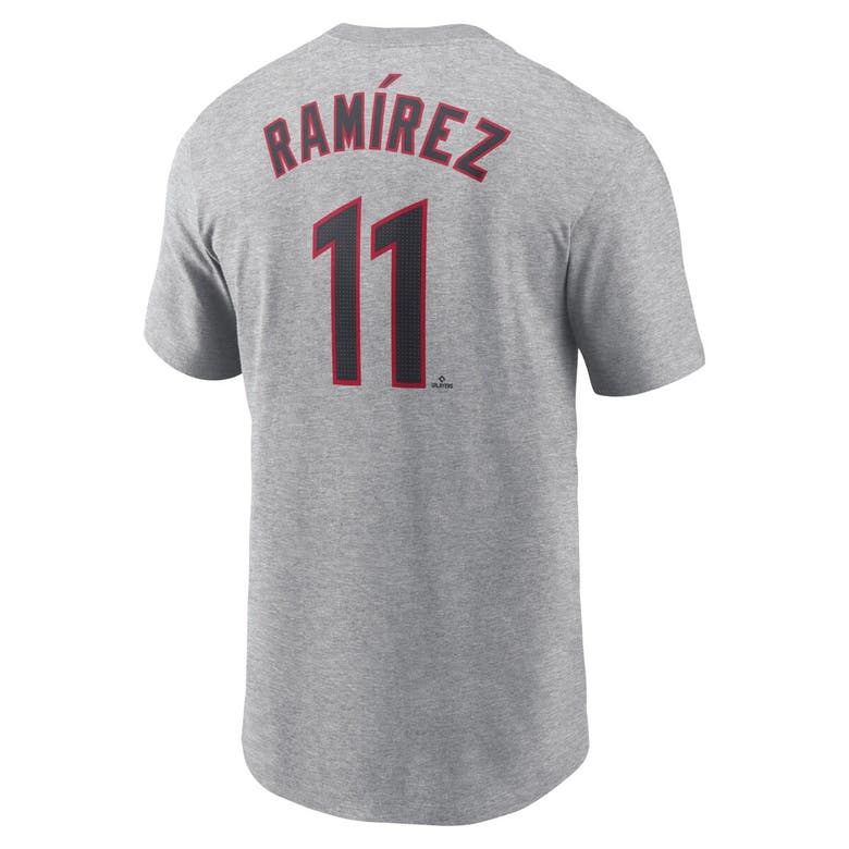 Shop Nike José Ramírez Gray Cleveland Guardians Fuse Name & Number T-shirt