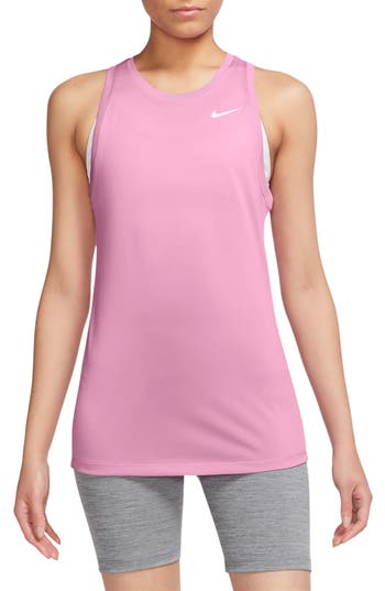 Nike Women's Dri-fit Training Tank Top In Pink Rise/white