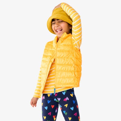 Primary Kids Lightweight Puffer Vest In Mustard