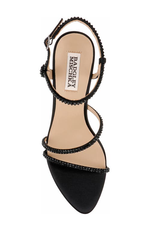 Badgley Mischka Collection Julianna Ankle Strap Sandal In Black Satin