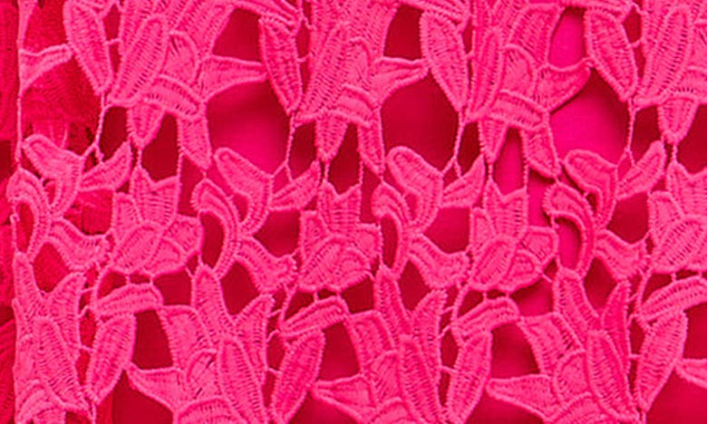 Endless Rose Lace Spaghetti Strap Midi Dress In Fuchsia