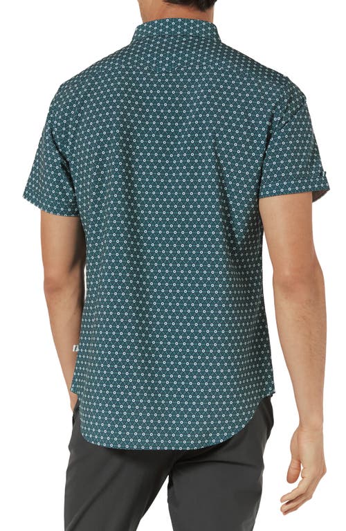 Shop 7 Diamonds Morgan Short Sleeve Performance Button-up Shirt In Dark Teal