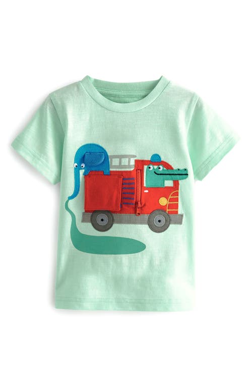 Shop Next Kids' Applliqué Fire Truck Cotton Graphic T-shirt In Green