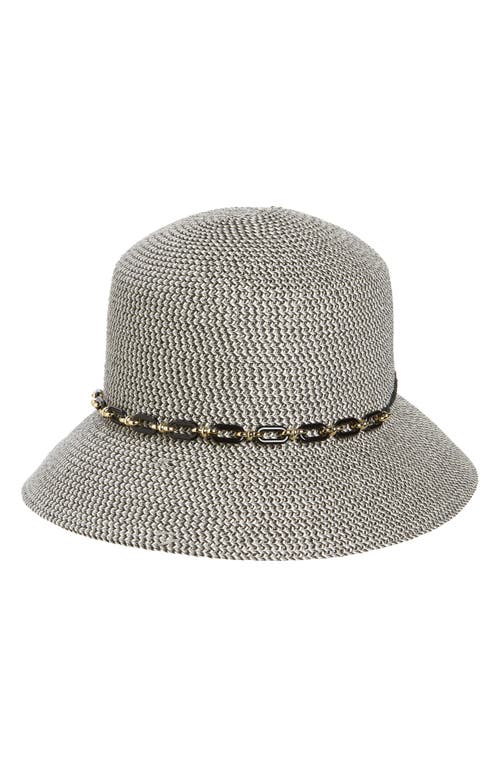 Shop Nine West Chain Trim Hat In Black Combo