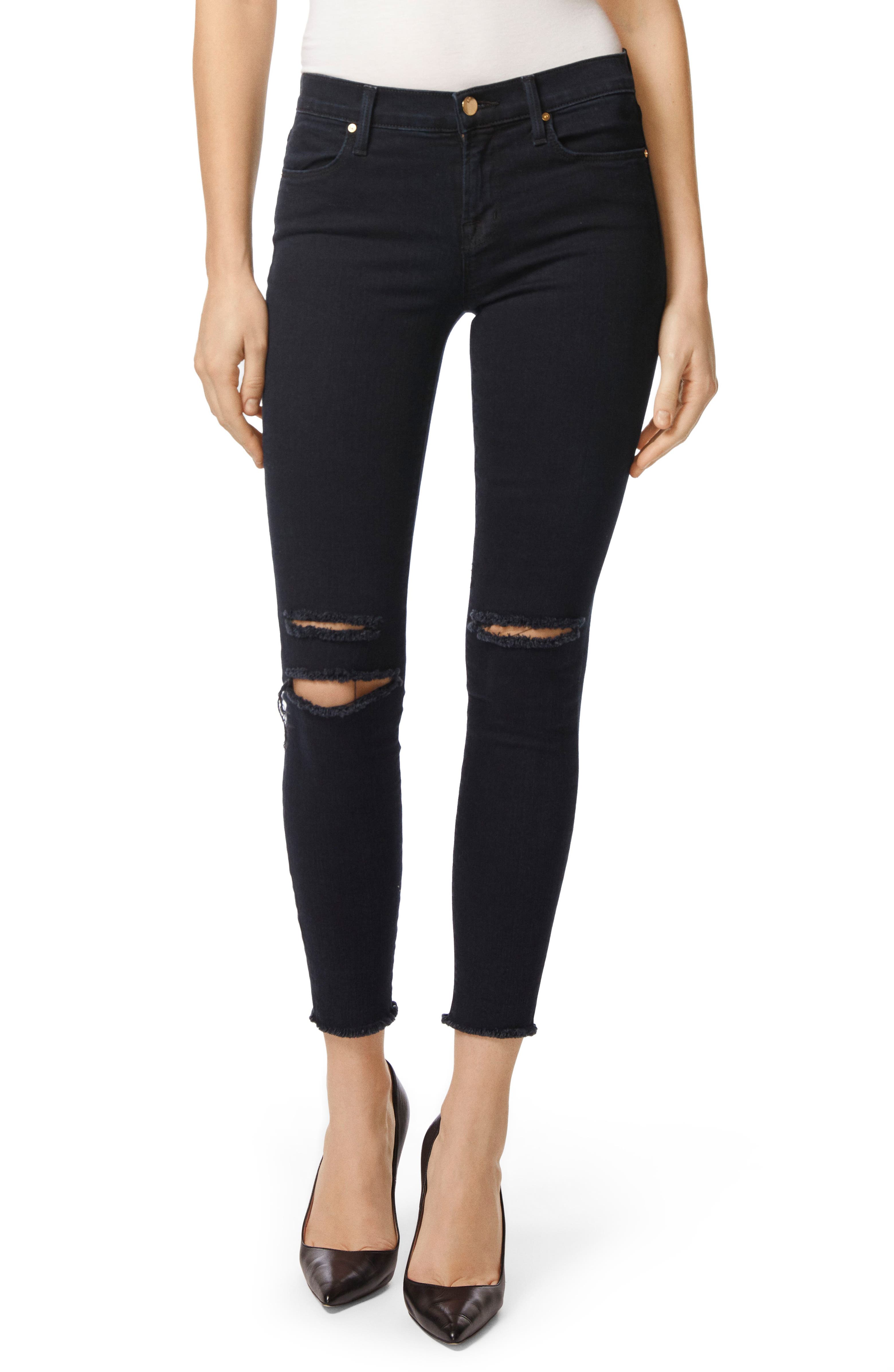 J Brand 8227 Destroyed Crop Skinny Ankle Jeans (Photo Ready Blue Mercy ...