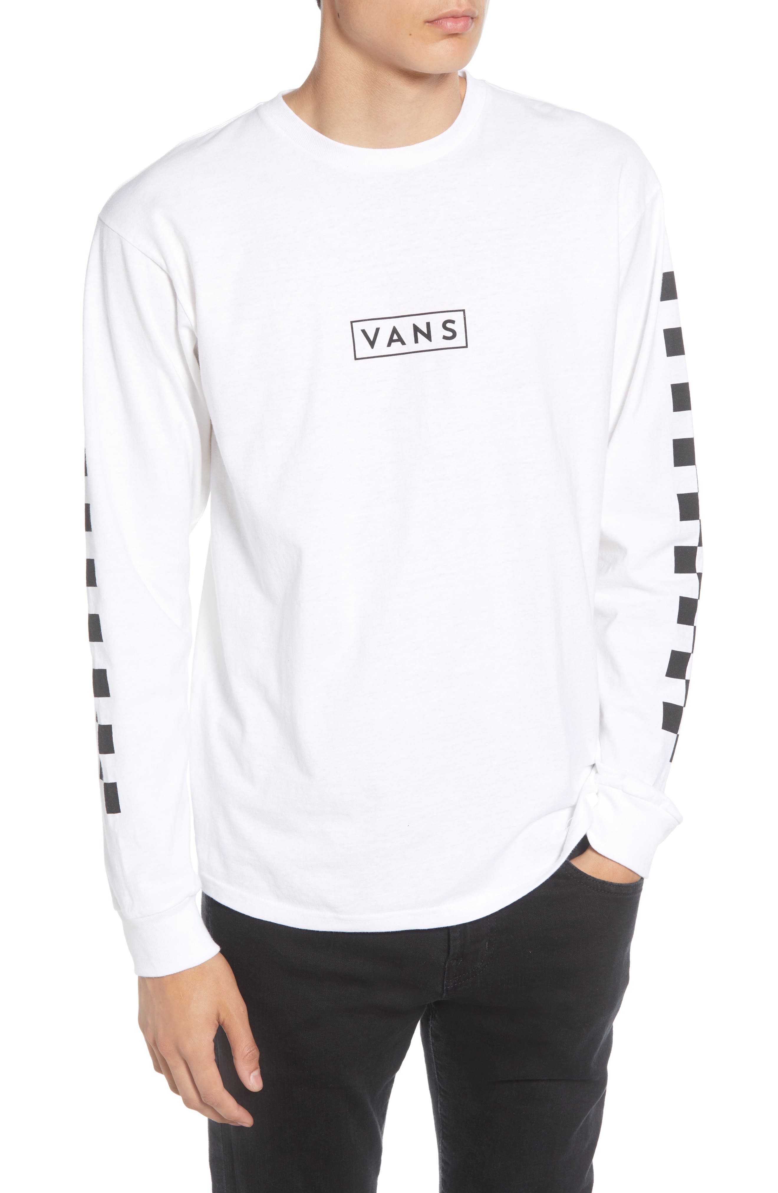 vans checkerboard long sleeve t shirt