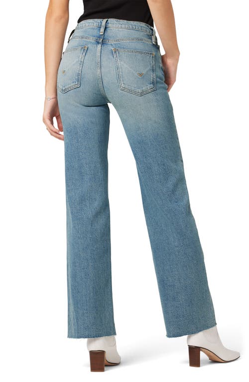 Shop Hudson Jeans Rosie High Waist Raw Hem Wide Leg Jeans In Celestial