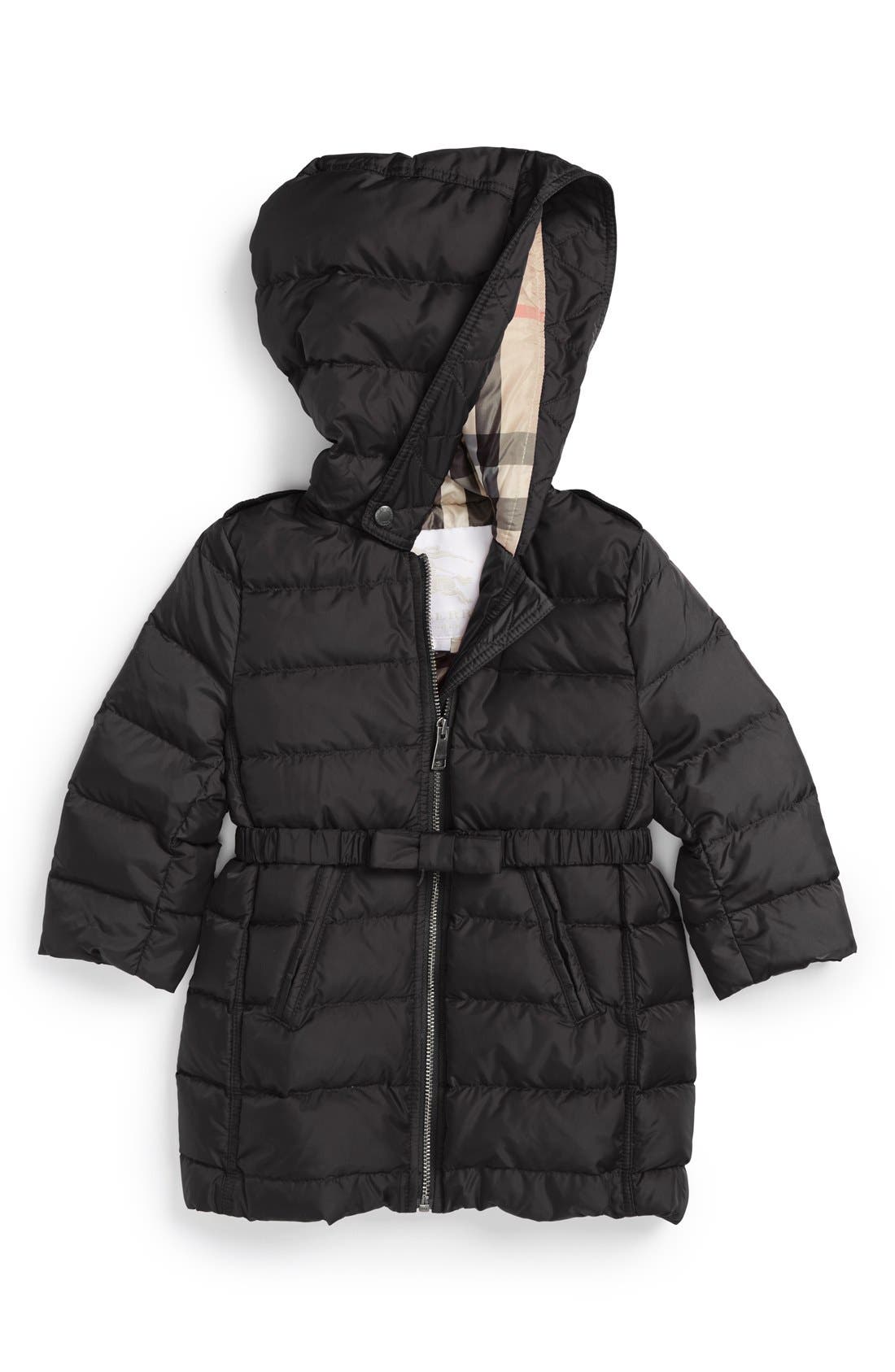 Bow Detail Goose Down Puffer Jacket 