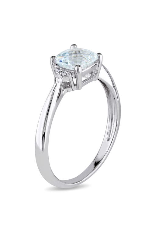 Delmar Cushion-cut Aquamarine & Diamond Ring In Blue