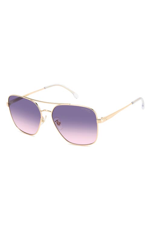 Carrera Eyewear 60mm Gradient Square Sunglasses In Gold Crystal/mauve Pink