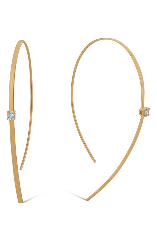 Shop Lana Solo Flat Hooks On Hoops Earrings In Yellow Gold/diamond