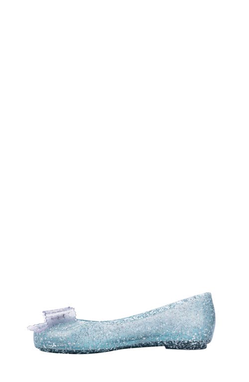 Melissa Mini Sweet Love Disney Princess Flat In Glitter Blue/blue
