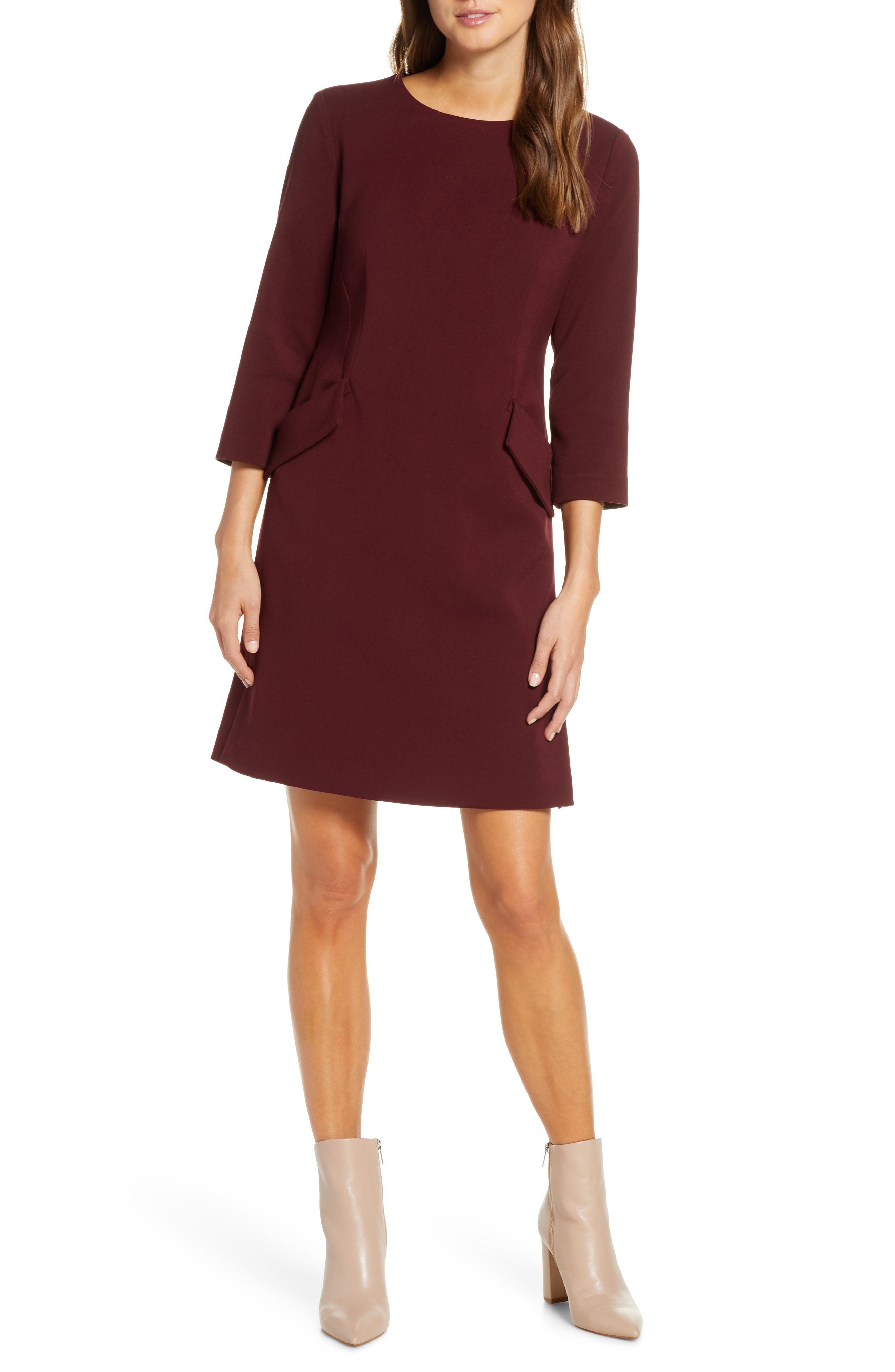 eliza j burgundy dress