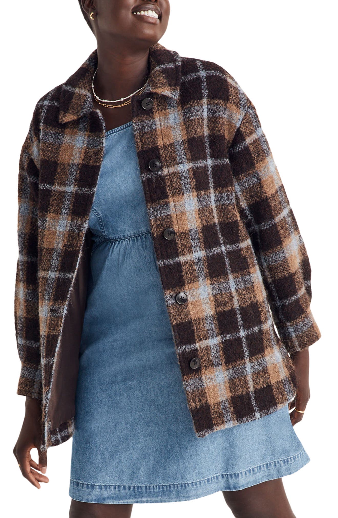 long plaid womens jacket