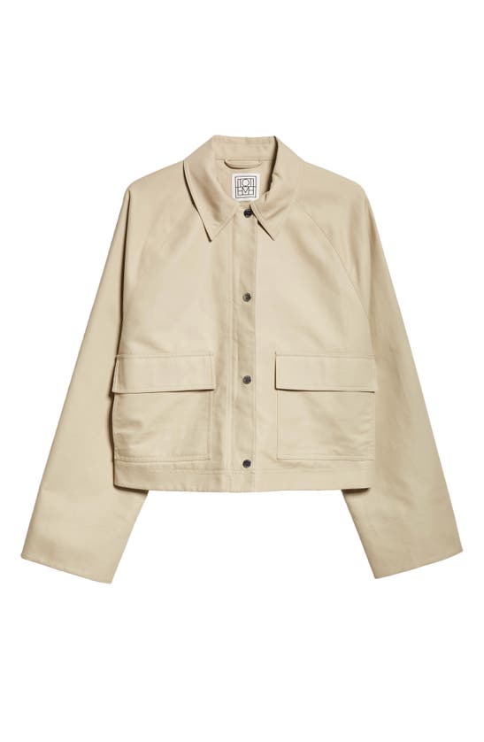 Shop Totême Toteme Oversize Crop Jacket In Sand