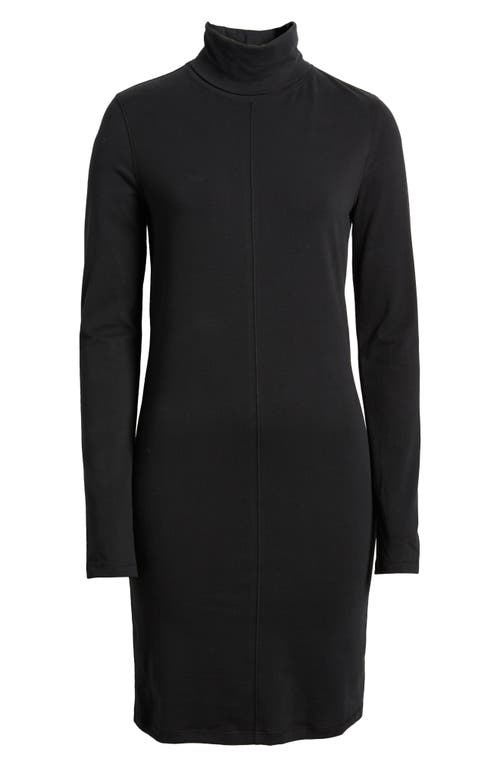 Shop Nation Ltd Astrid Turtleneck Long Sleeve Dress In Jet Black