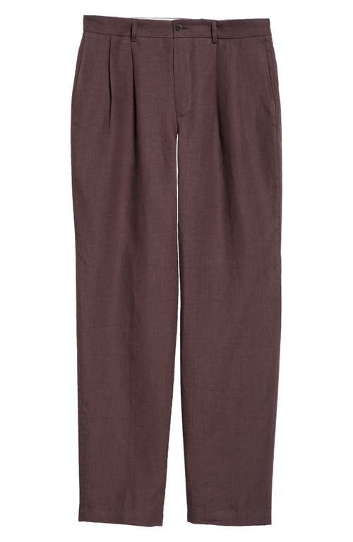 De Bonne Facture Two-pleat Linen Trousers In Plum