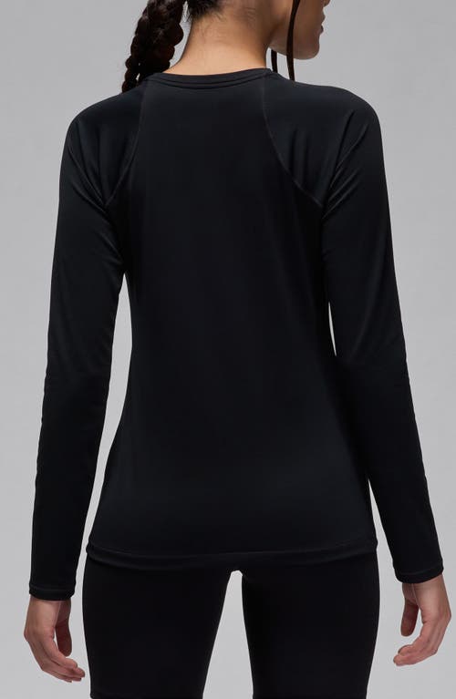 Shop Jordan Sport Double Threat Long Sleeve Top In Black/off Noir